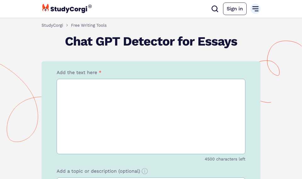 StudyCorgi ChatGPT Detector