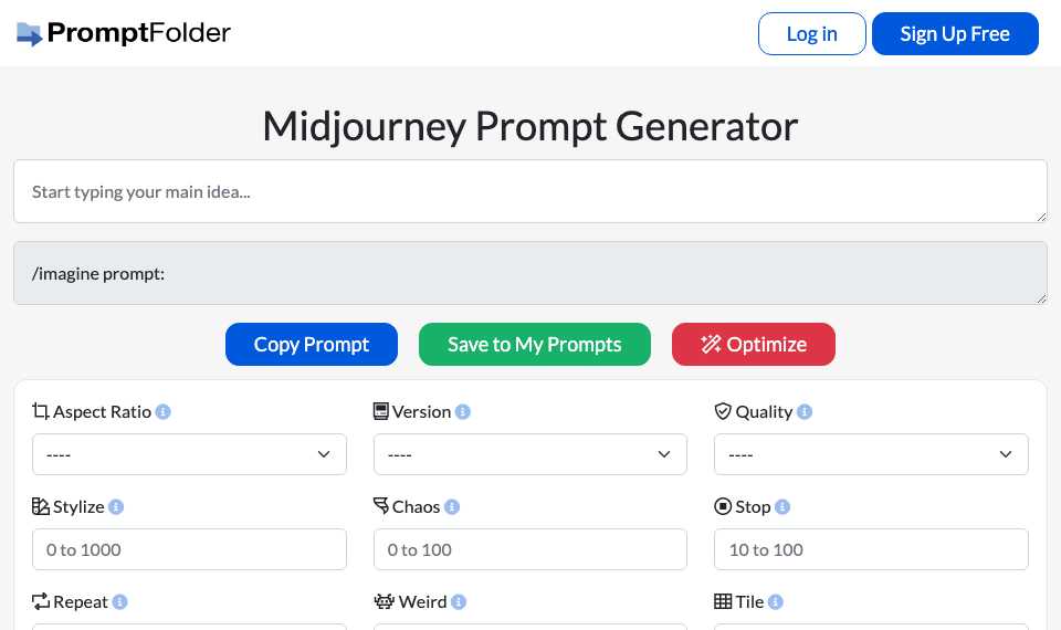 MJ Prompt Tool